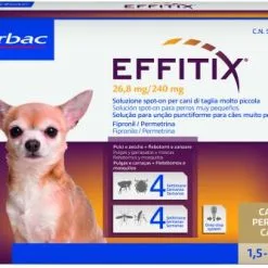 Virbac Effitix Spot On Antiparasitaire Et Moustiques Pour Chiens 1,5 à 4 Kg