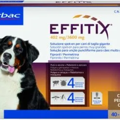 Virbac Effitix Spot On Antiparasitaire Et Moustiques Pour Chiens 40 à 60 Kg