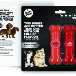Tastybone Twinpack Surf 'N' Turf Crevettes Barbecue & Steak -Nourriture pour chien Soldes 120751 tbttpst 2 g