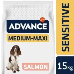Advance Medium-Maxi Adult Sensitive Au Saumon & Riz -Nourriture pour chien Soldes 147513 1 2 3 g