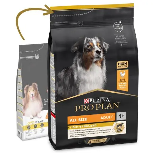 Pro Plan Optiweight All Size Adult Light & Sterilised Au Poulet 3 Pro Plan Optiweight All Size Adult Light & Sterilised Au Poulet