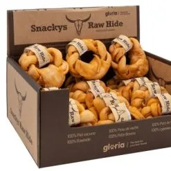 Gloria Pets Snackys Rawhide Chews Twisted Donut Honey Flavor